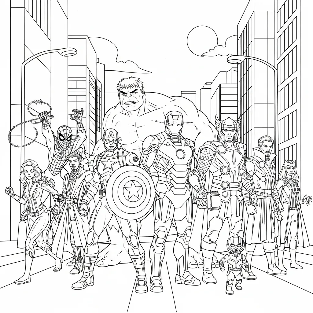 Avengers 2 para colorear en línea
