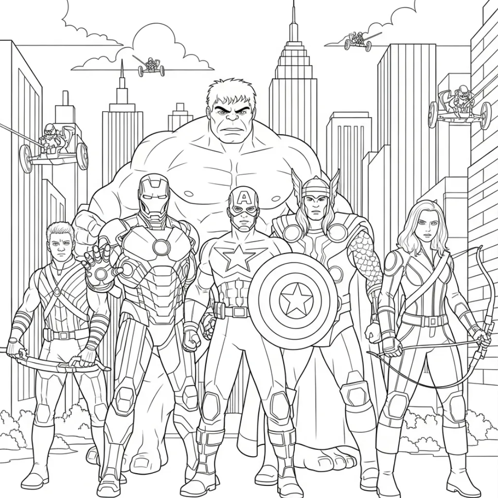 Avengers 22 para colorear para imprimir pdf gratis
