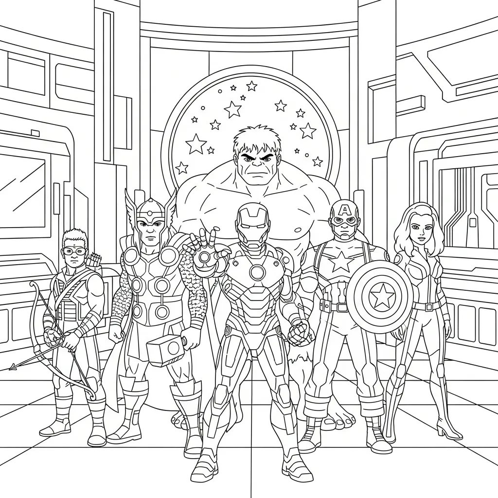 Avengers 23 para colorear para imprimir gratis