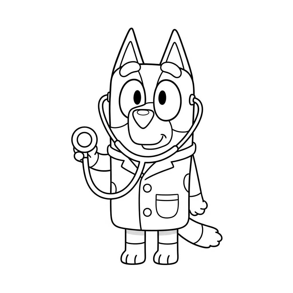 Bluey Para Colorear para colorear y recortar para imprimir