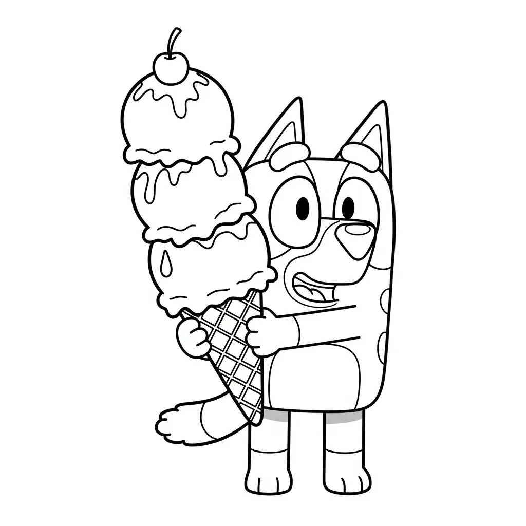 Bluey Para Colorear para colorear para niño de 5 años
