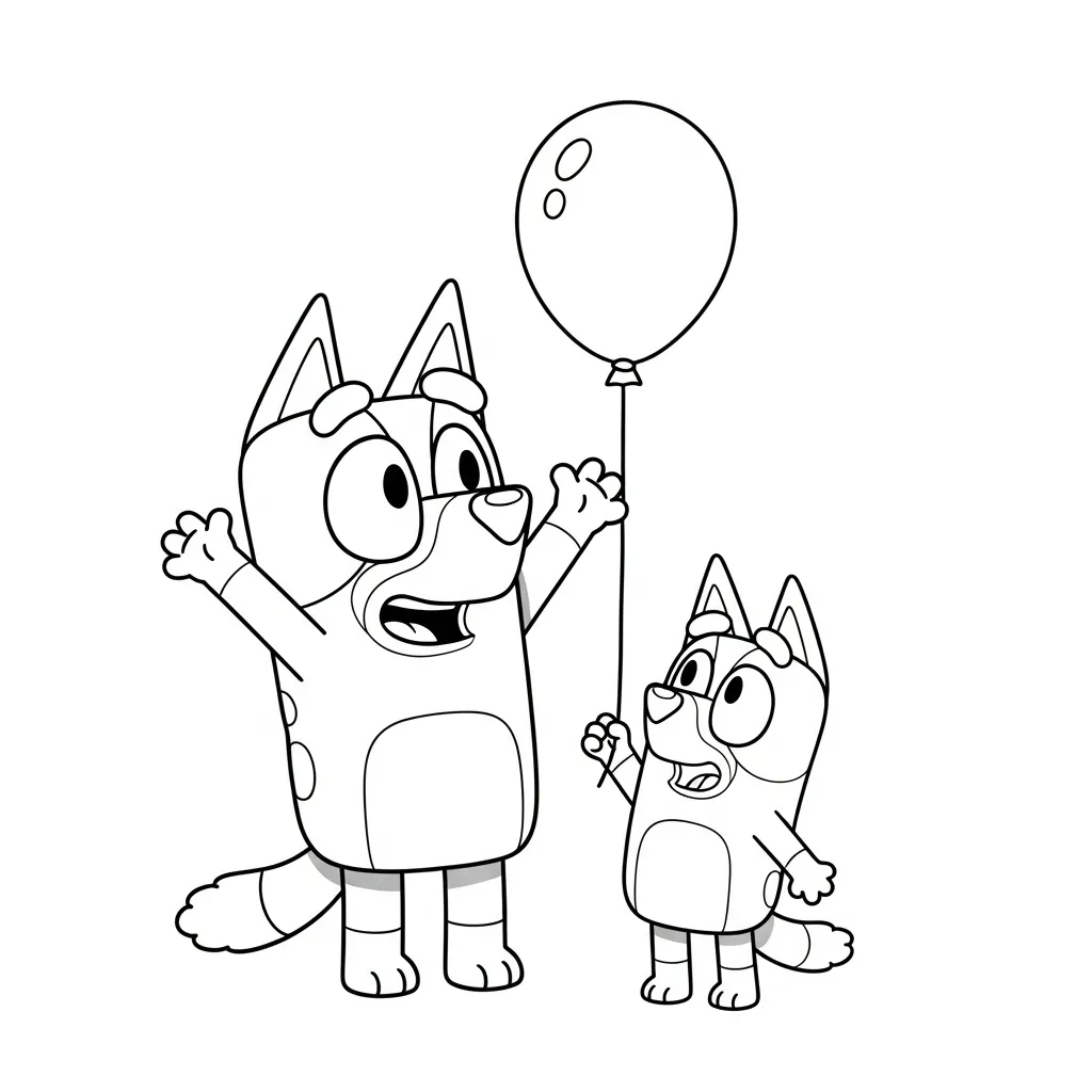 Bluey Para Colorear para colorear para imprimir para niños 1