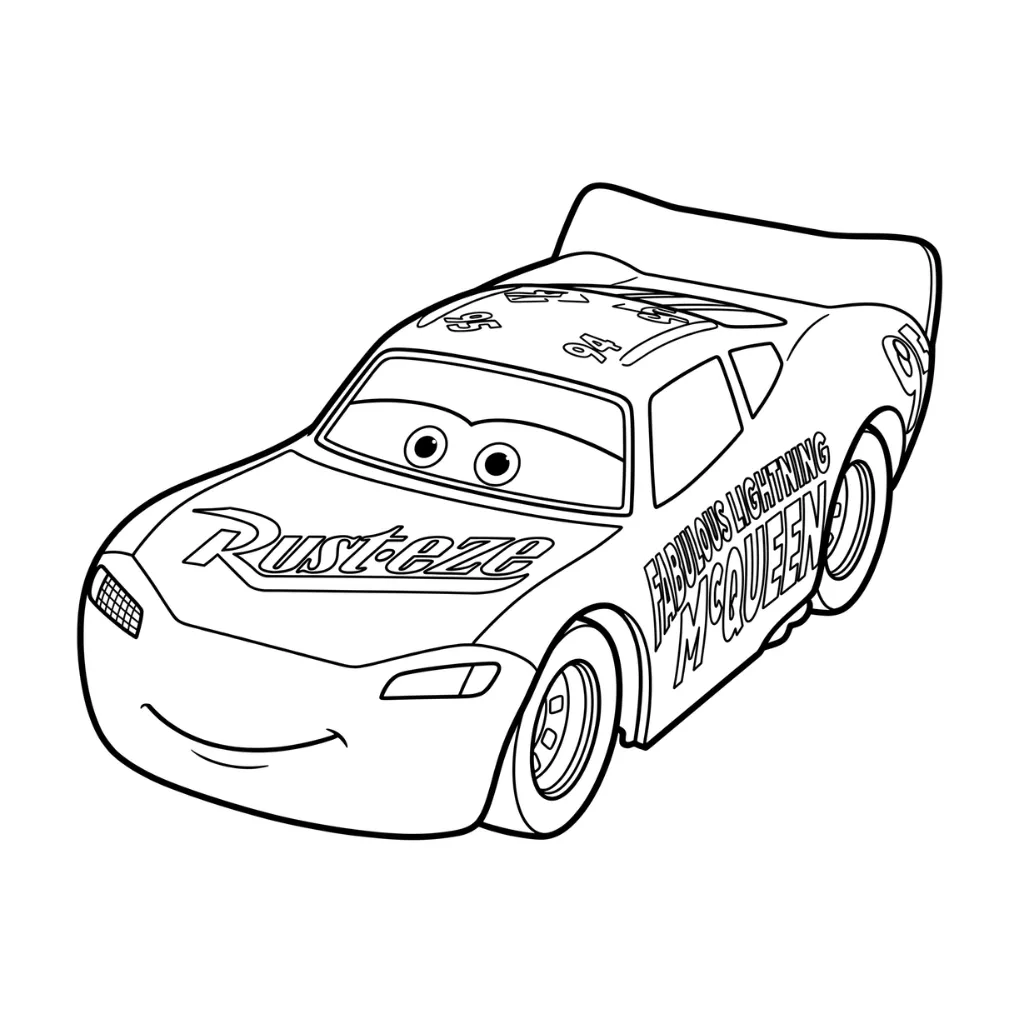 Carros 21 para colorear para imprimir kawaii