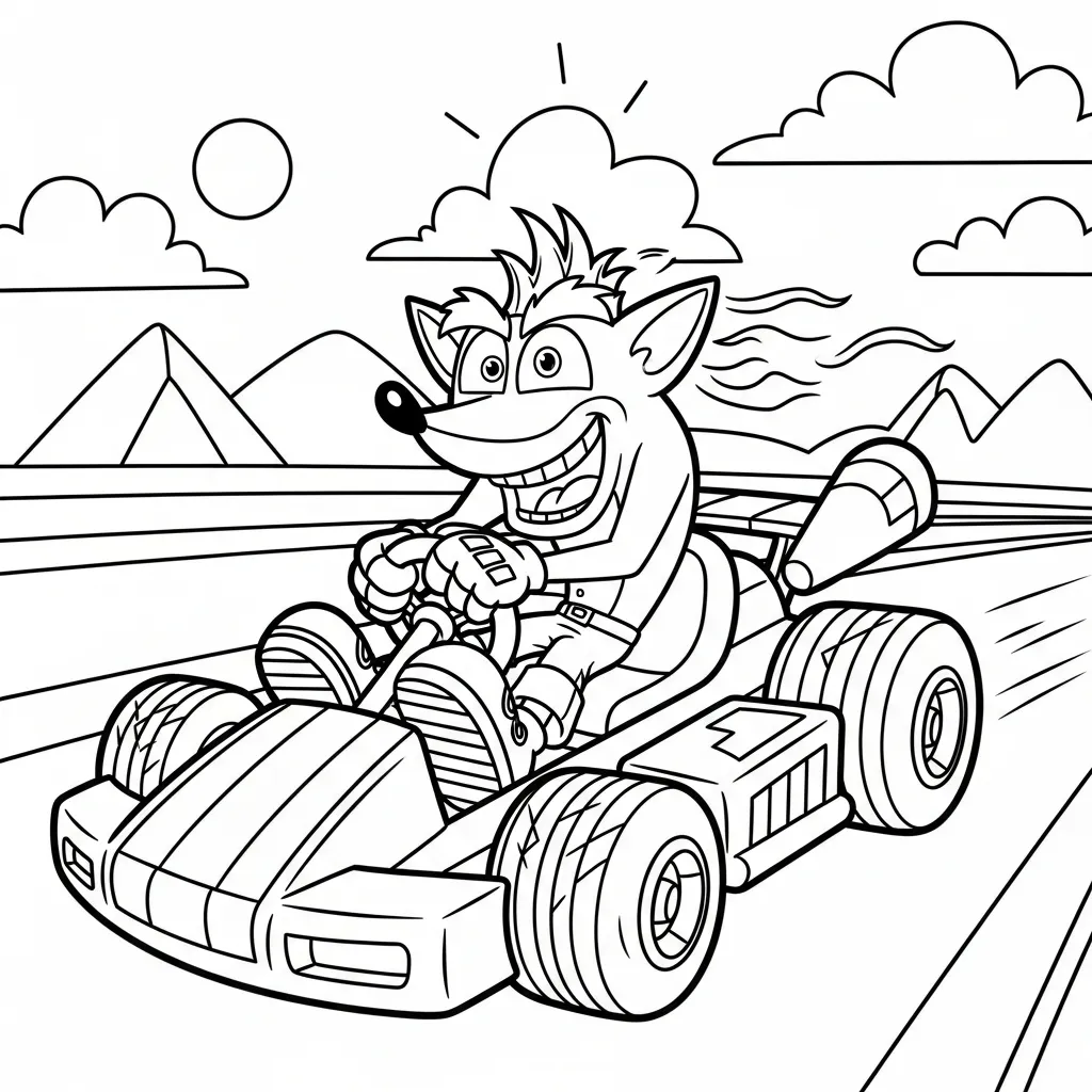 Crash Bandicoot 10 para colorear y dibujo para imprimir