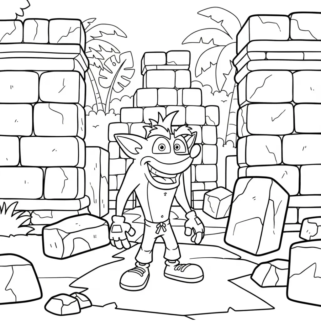 Crash Bandicoot 11 para colorear para imprimir para niño de 7 años