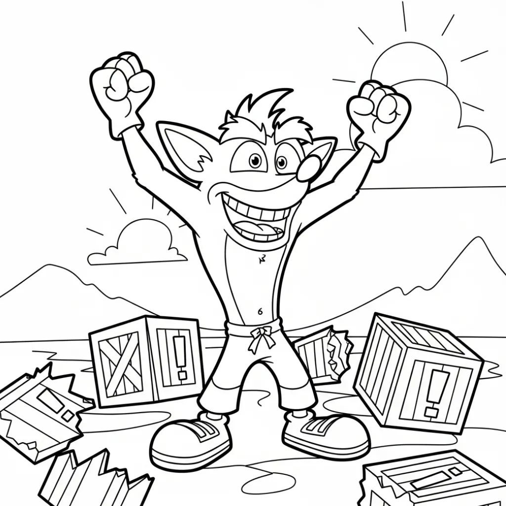 descargar Crash Bandicoot 12 para colorear gratis