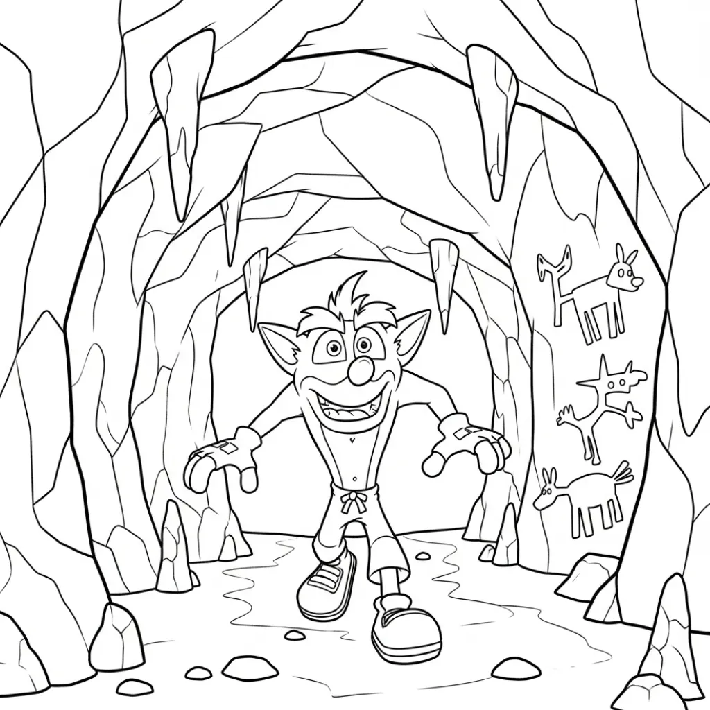 Crash Bandicoot 15 para colorear para niños para descargar