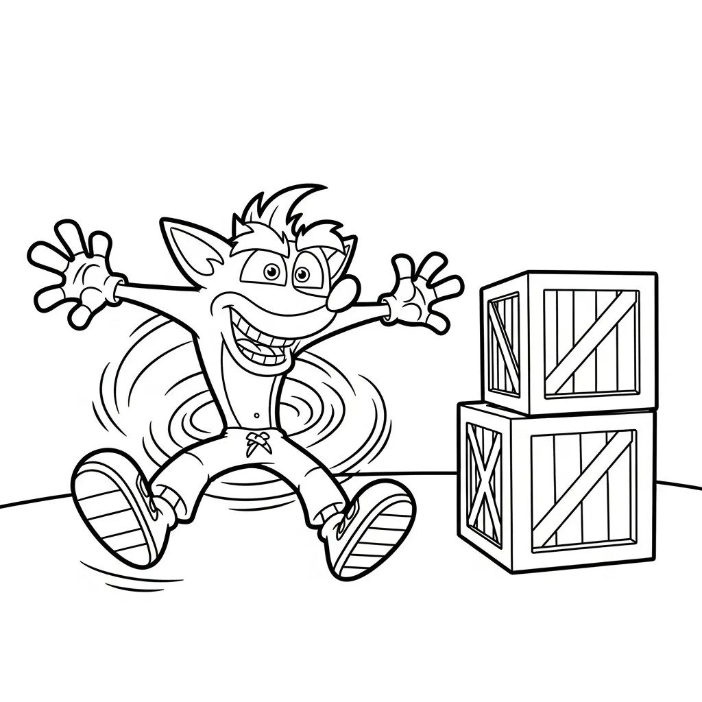 Crash Bandicoot 16 para colorear para imprimir