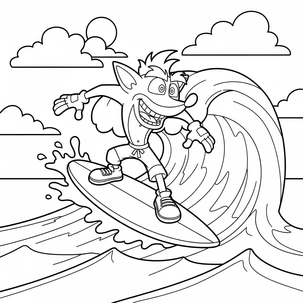 imprimir Crash Bandicoot 17 para colorear