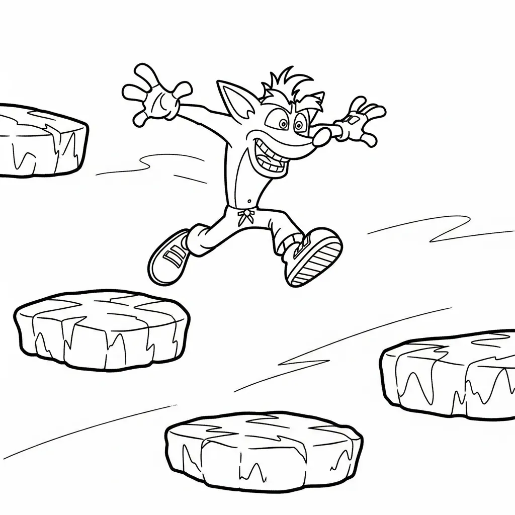 Crash Bandicoot 18 para colorear para imprimir para niño de 4 años
