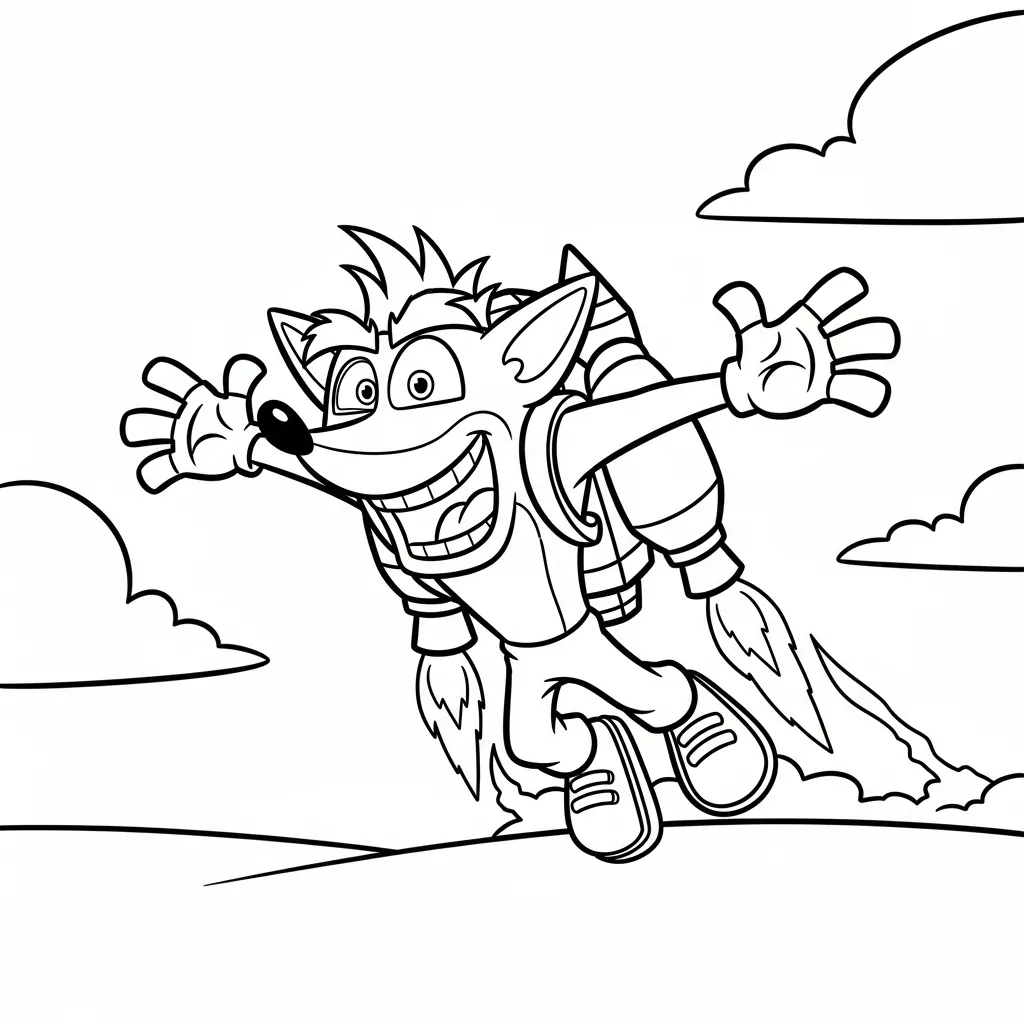 Crash Bandicoot 2 para colorear gratis para imprimir