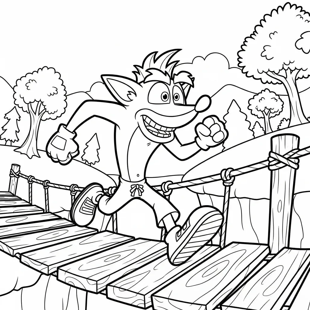 Crash Bandicoot 20 para colorear para niño