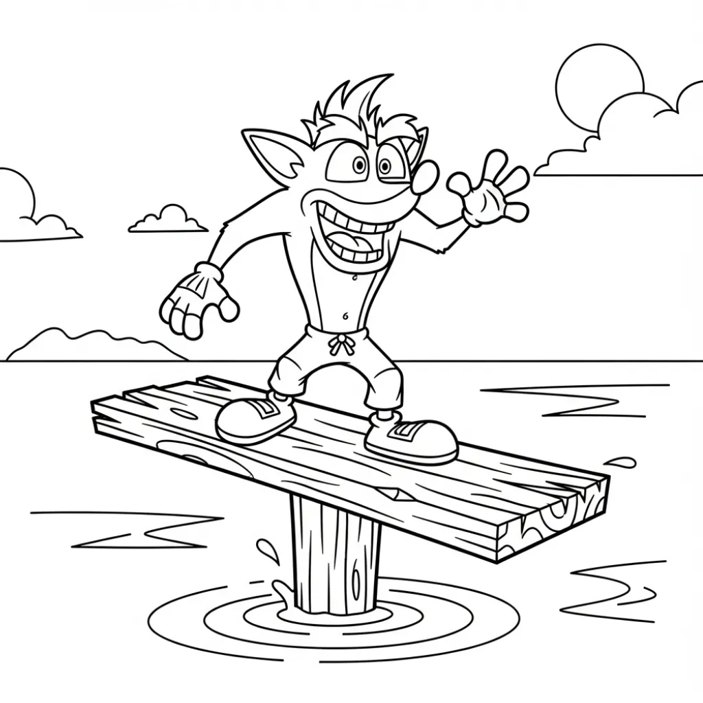 Crash Bandicoot 23 para colorear y recortar para imprimir gratis