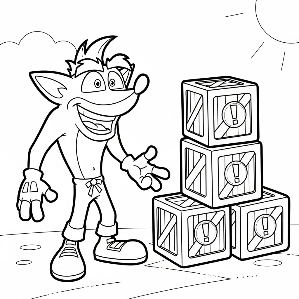 imprimir Crash Bandicoot 26 para colorear