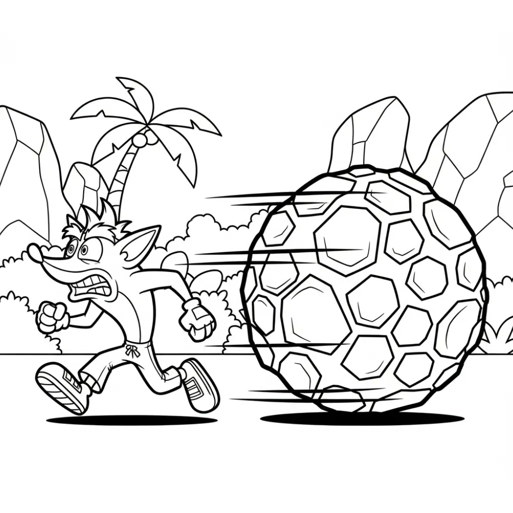 Crash Bandicoot 3 para colorear para niños para imprimir