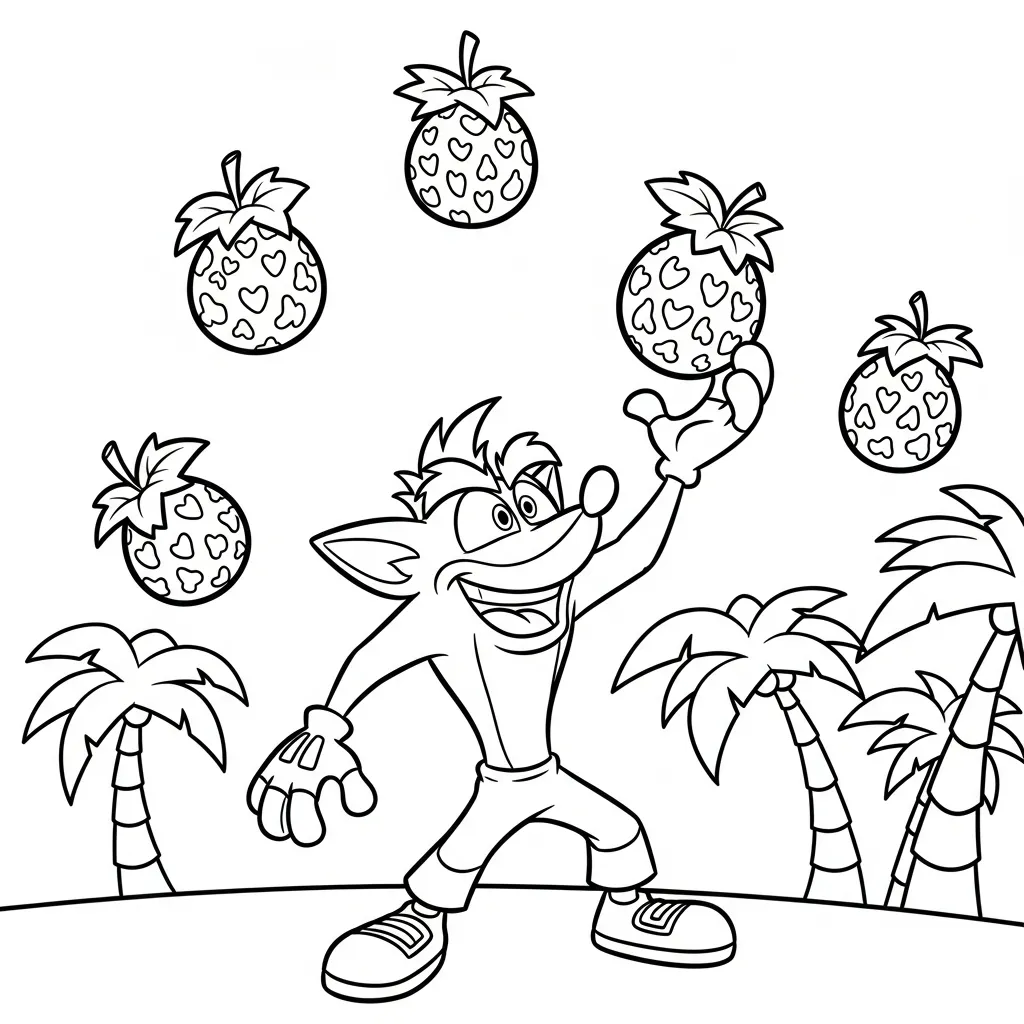 Crash Bandicoot 6 para colorear y dibujo para imprimir