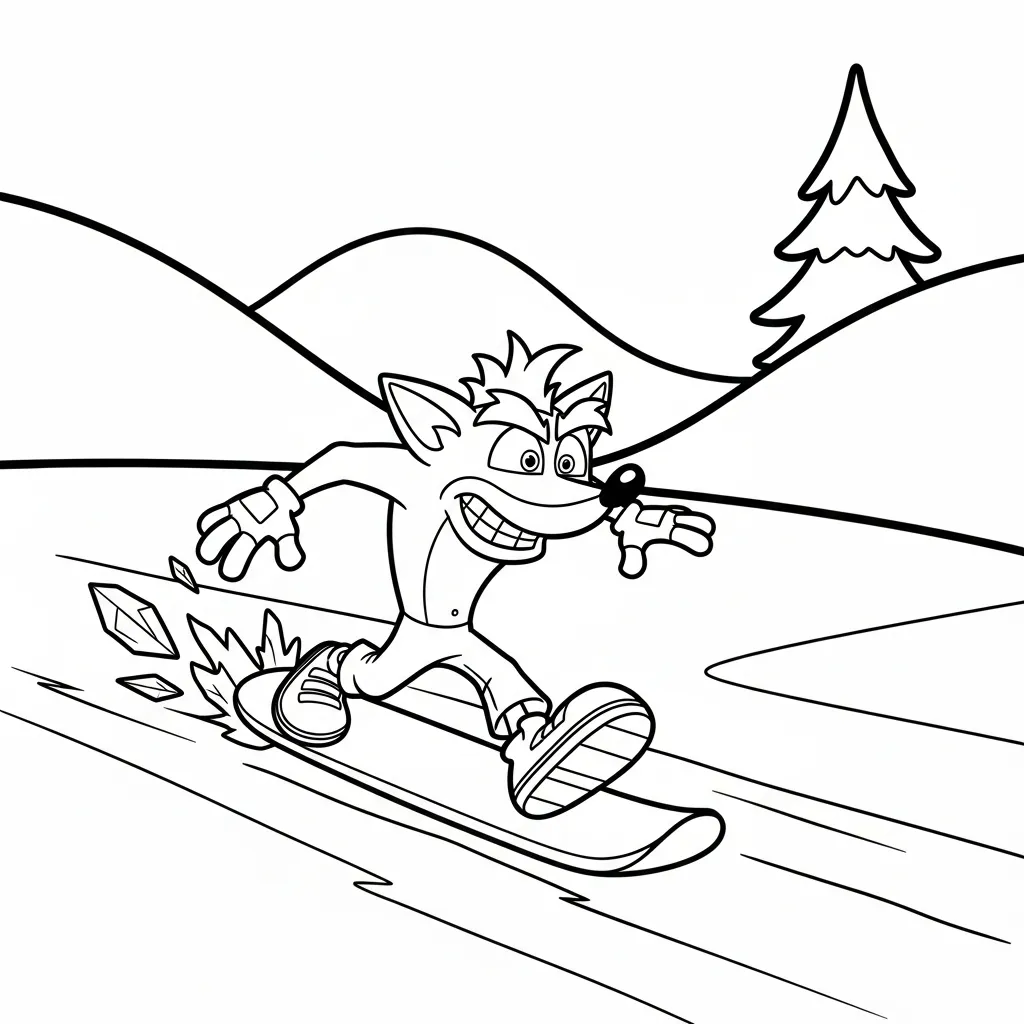 Crash Bandicoot 8 para colorear para niño de para imprimir