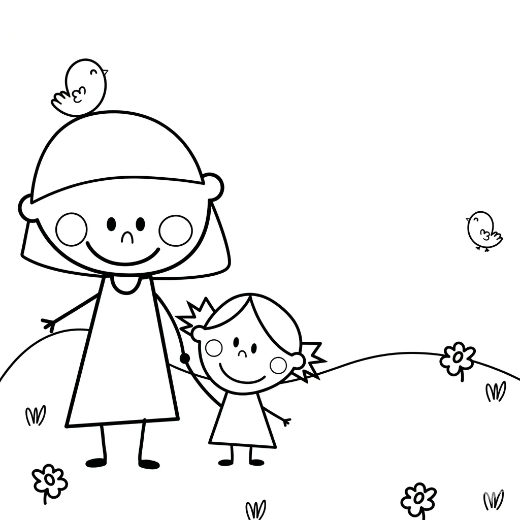Mother's Day 12 coloring pages to print for a 3-year-old boy
