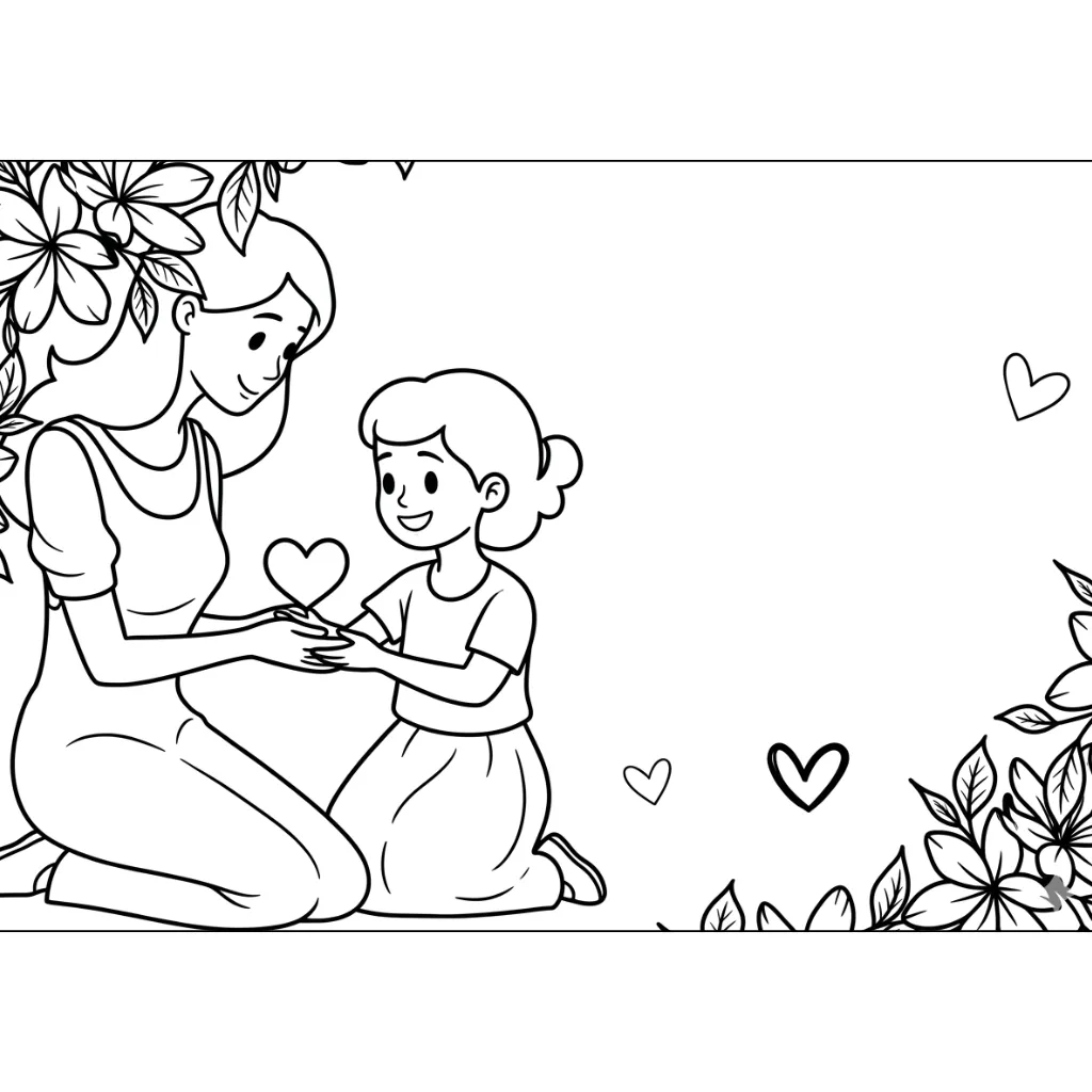 Mother's Day 18 coloring pages for a 4-year-old boy