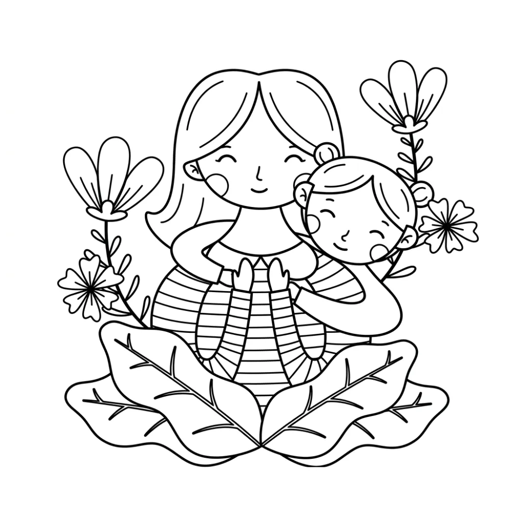 Mother's Day 4 coloring page and printable drawing