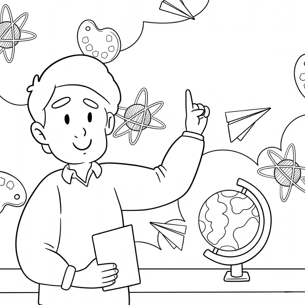 Dia Del Maestro 1 para colorear para niños para imprimir