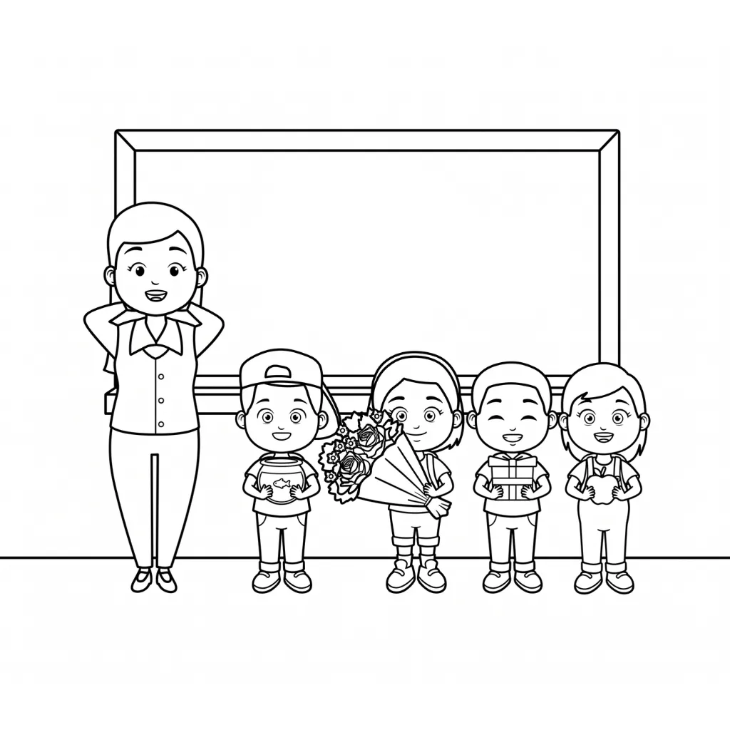 Dia Del Maestro 12 para colorear para niño para imprimir gratis
