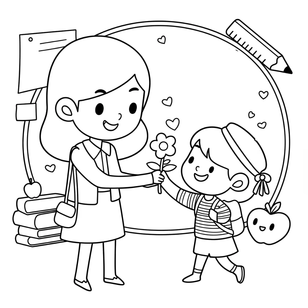 Dia Del Maestro 13 para colorear para niño de 8 años