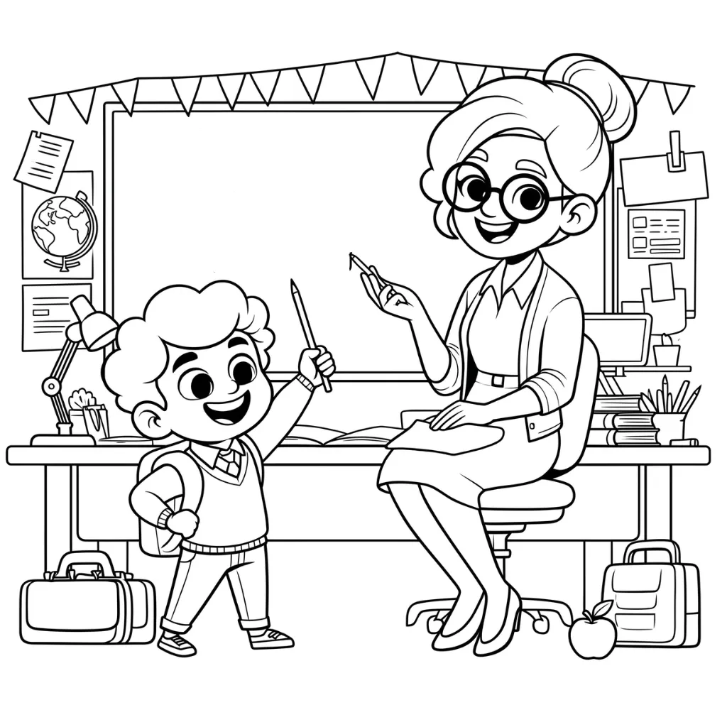 Dia Del Maestro 14 para colorear en línea para niño