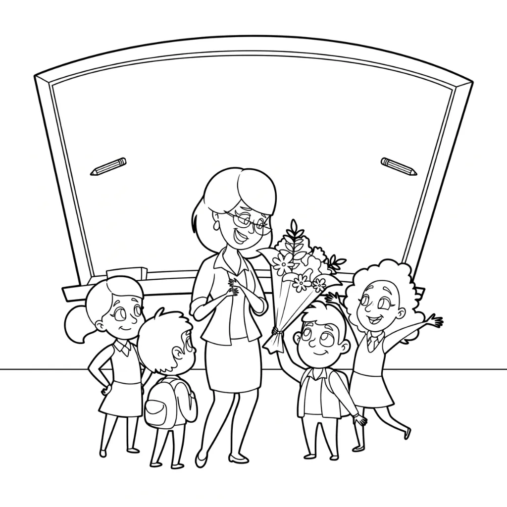 imprimir Dia Del Maestro 24 para colorear para niño
