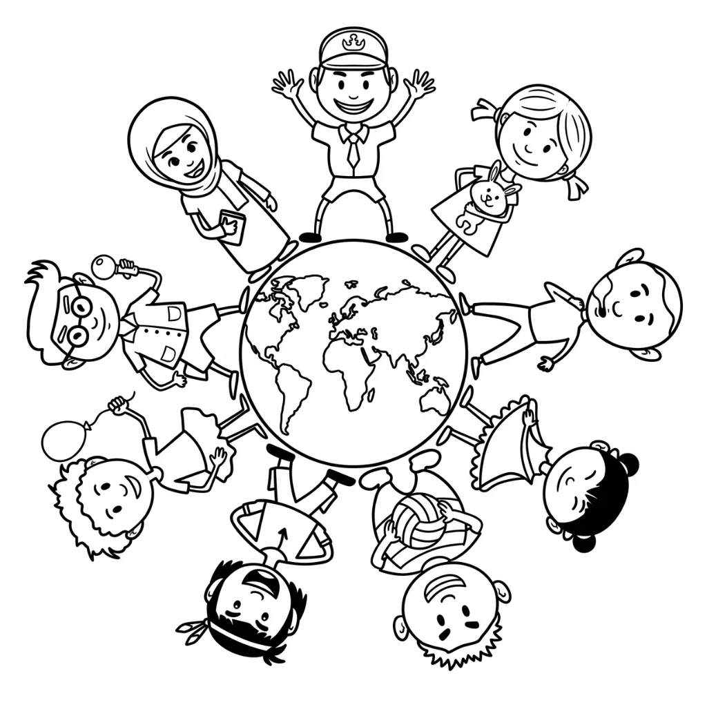 Día Del Niño 19 para colorear y recortar