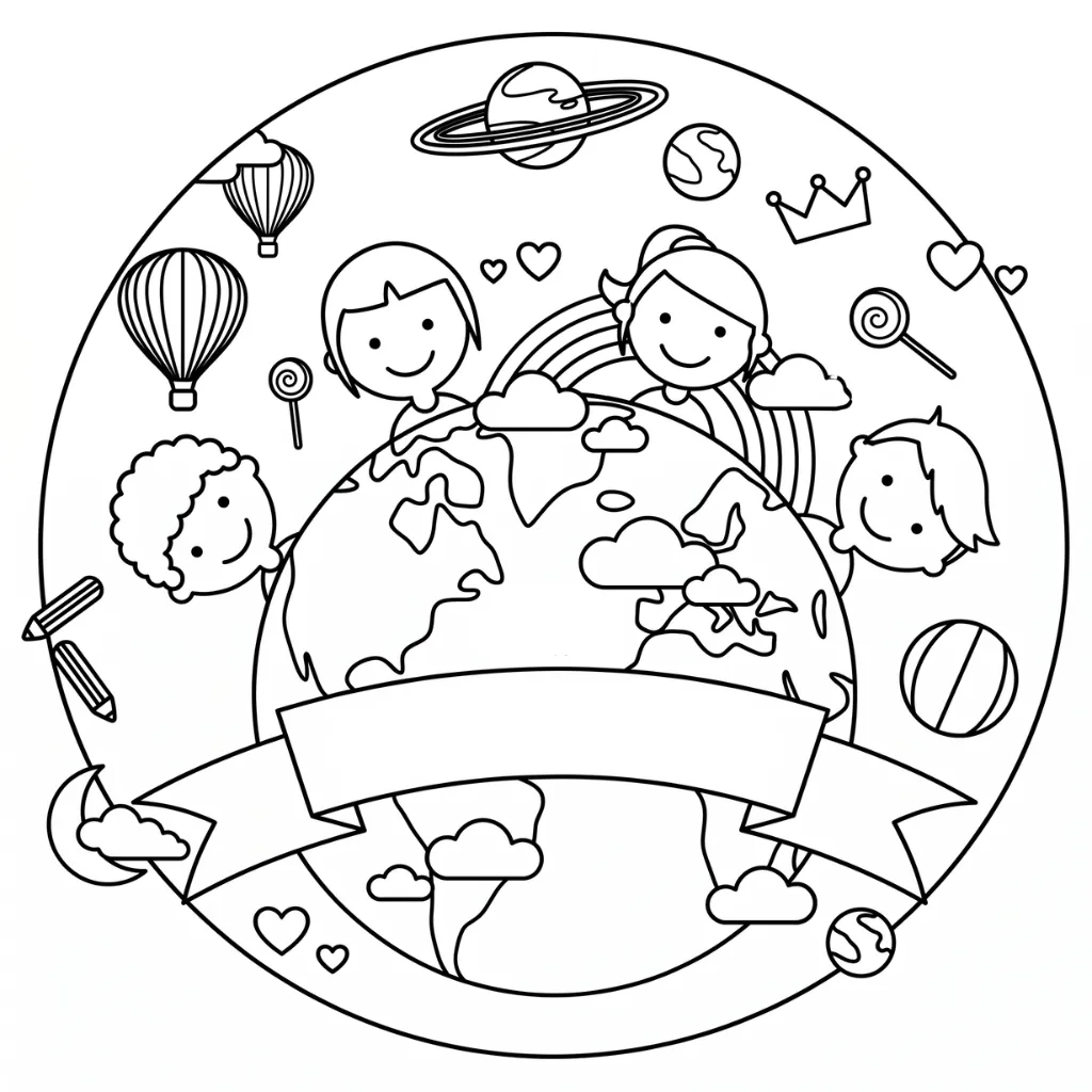 Día Del Niño 8 para colorear para imprimir gratis pdf
