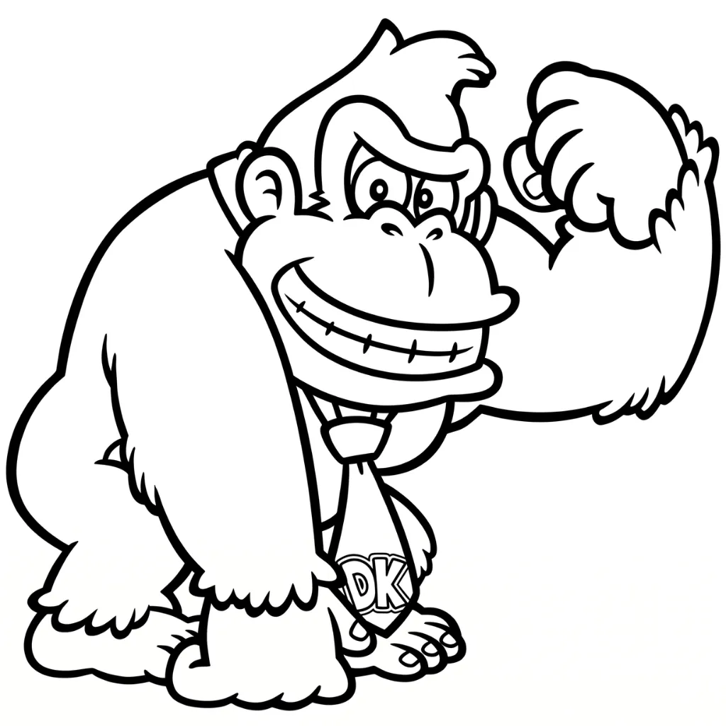 Donkey Kong 1 para colorear para niño de 6 años