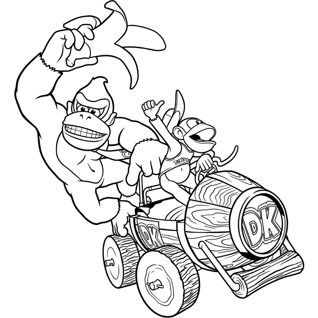 Donkey Kong 11 para colorear para niño para imprimir gratis