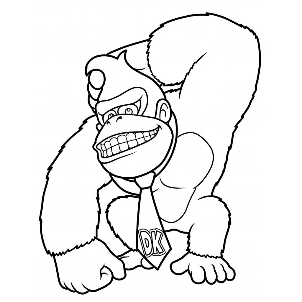 Donkey Kong 13 para colorear para niño para imprimir