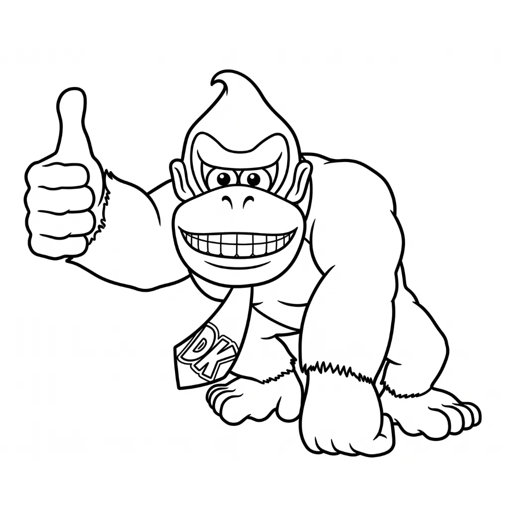 Donkey Kong 14 para colorear para niño de 6 años