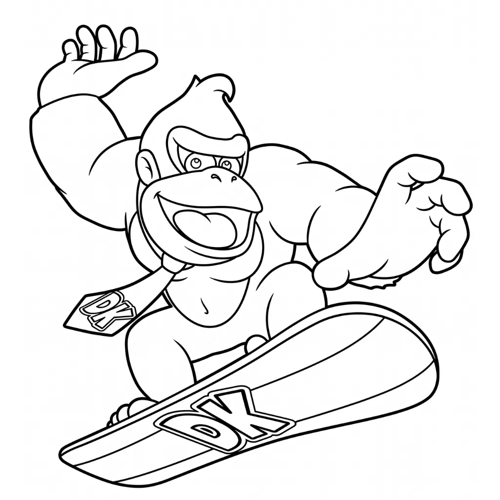 Donkey Kong 17 para colorear para imprimir gratis