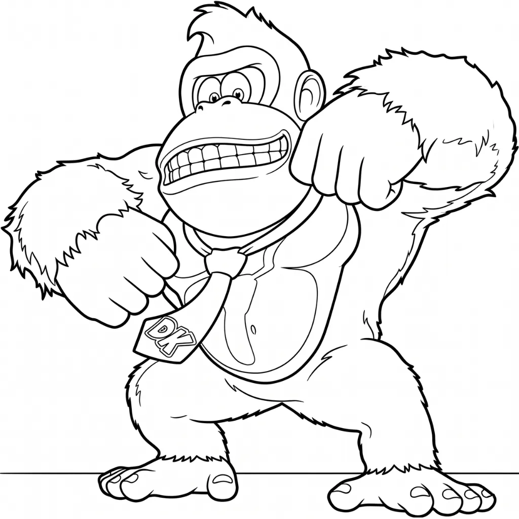 Donkey Kong 19 para colorear y recortar para imprimir gratis