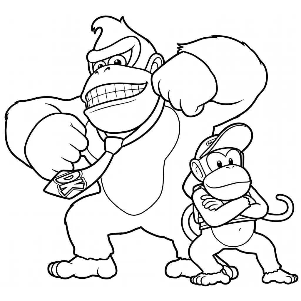 Donkey Kong 2 para colorear para niño de 5 años