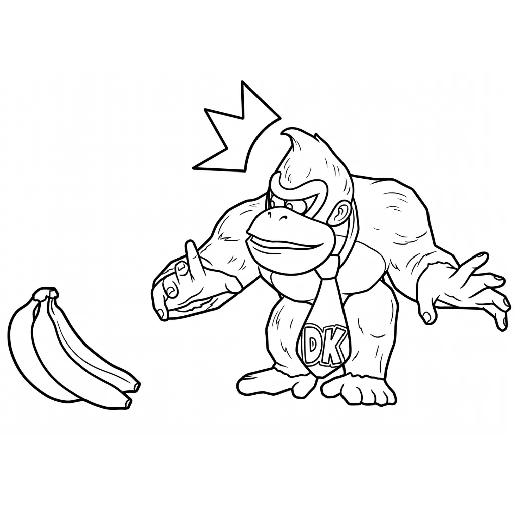 Donkey Kong 20 para colorear gratis