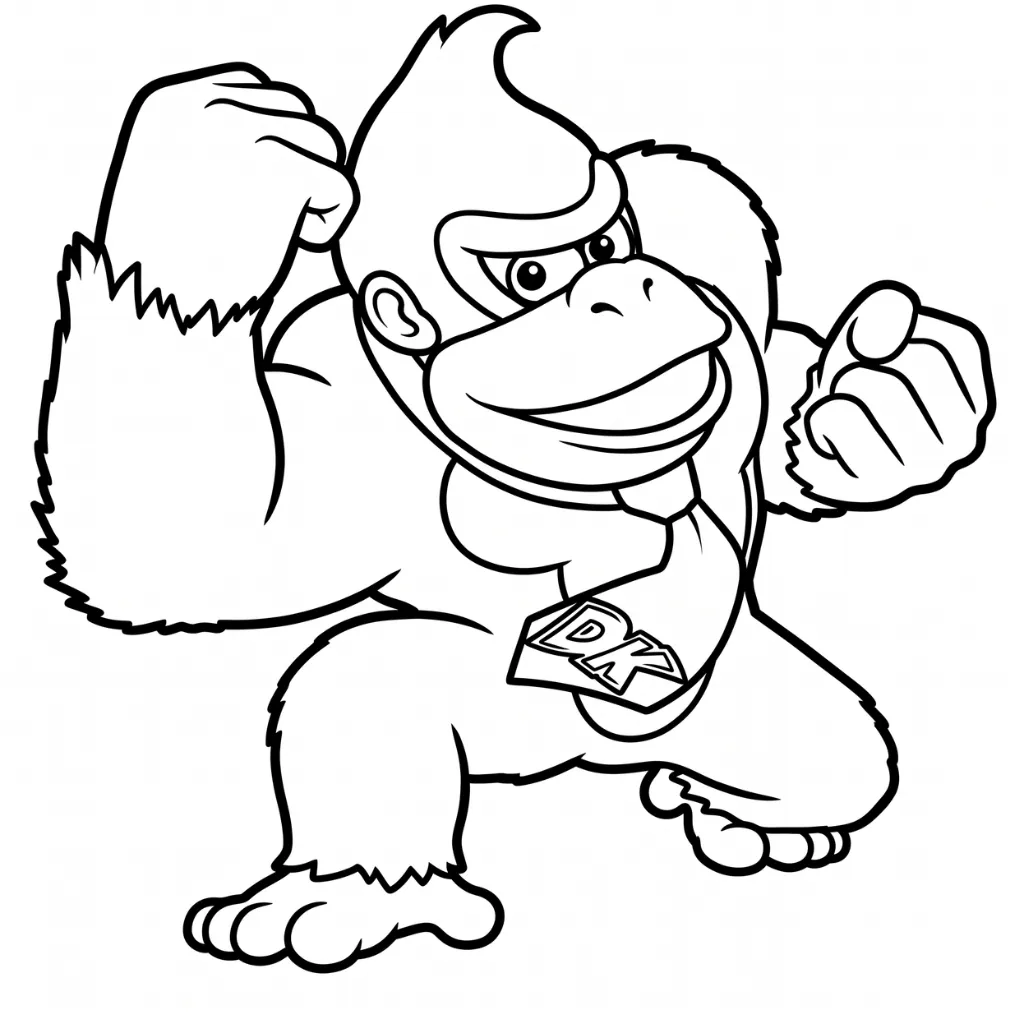 Donkey Kong 21 para colorear para descargar