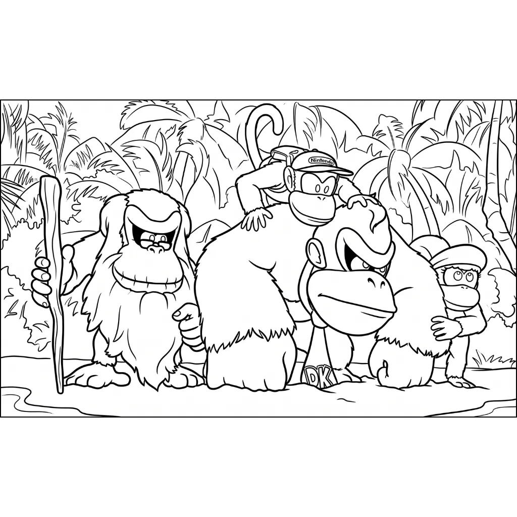 imagen para colorear Donkey Kong 22 niño