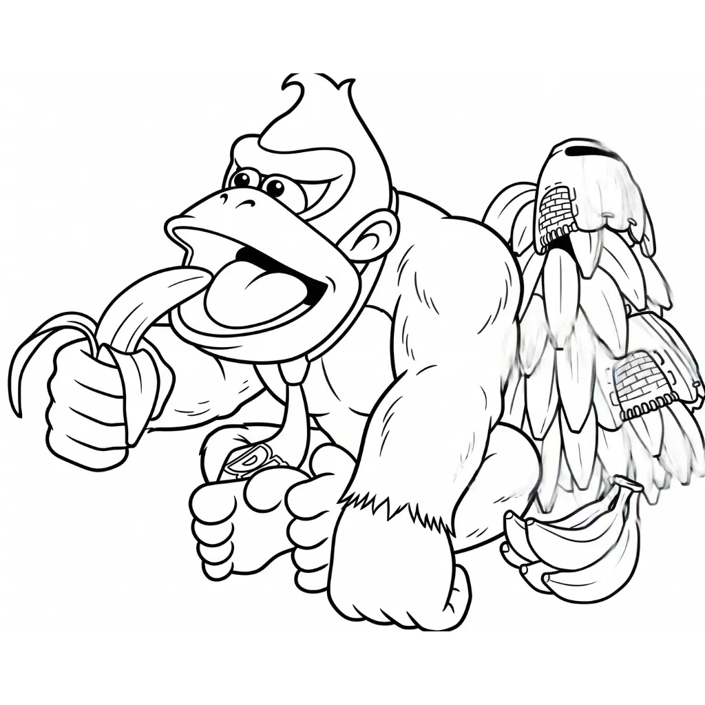 Donkey Kong 4 para colorear para niño de 4 años