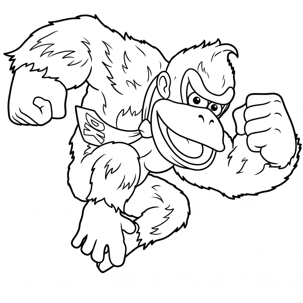 Donkey Kong 5 para colorear gratis en línea