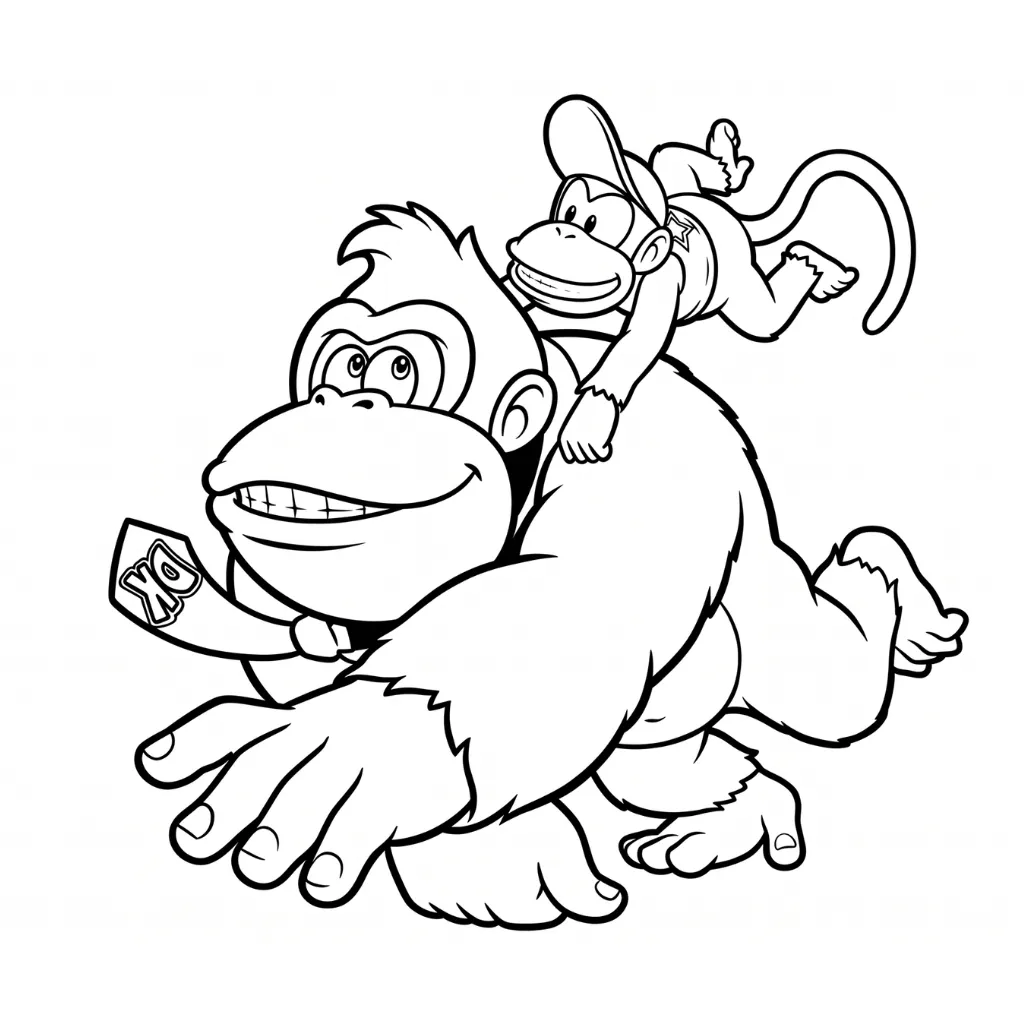 Donkey Kong 8 para colorear para imprimir gratis