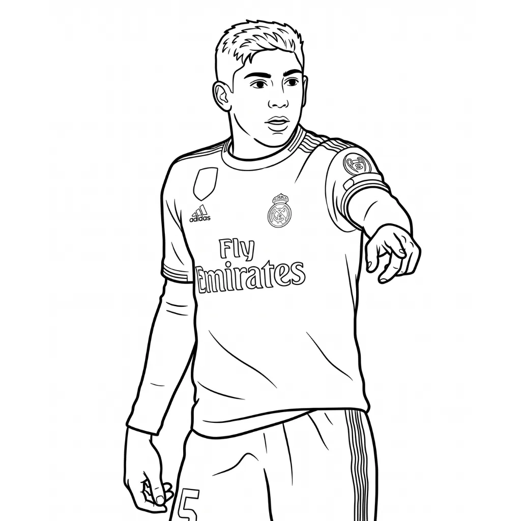 Federico Valverde 21 para colorear para imprimir pdf gratis