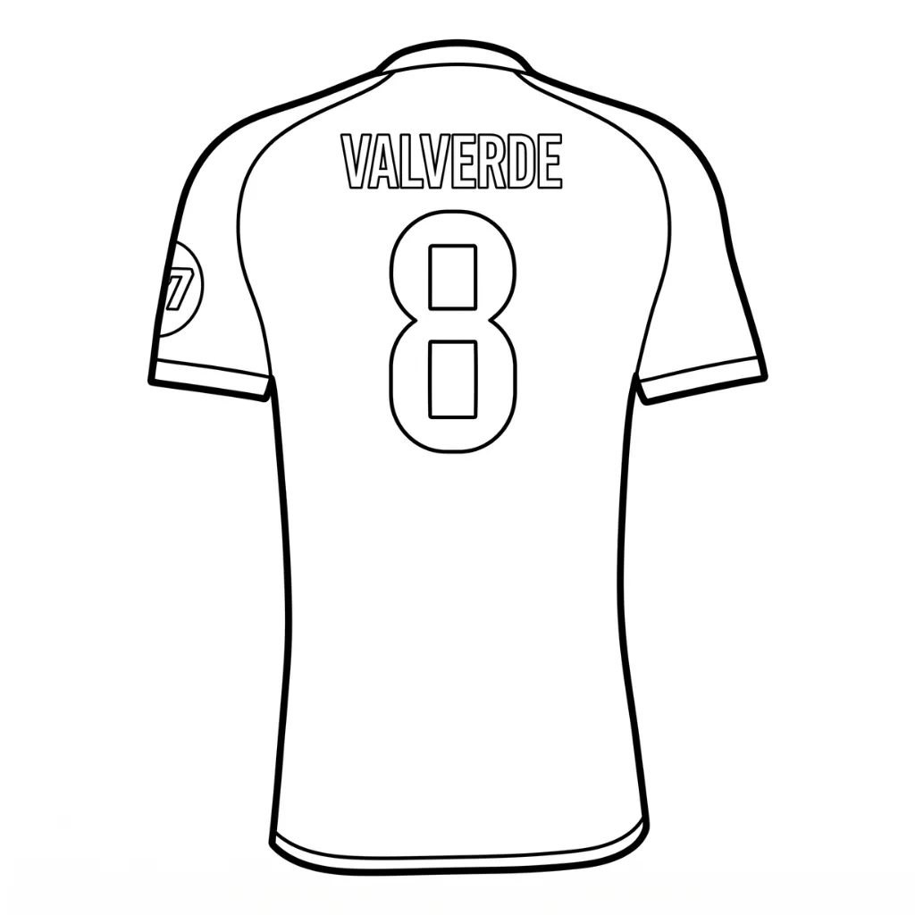 Federico Valverde 22 para colorear y dibujo para imprimir