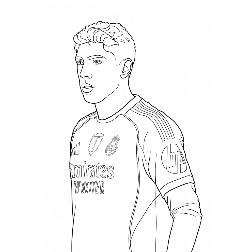 Federico Valverde 4 para colorear para niño de 10 años