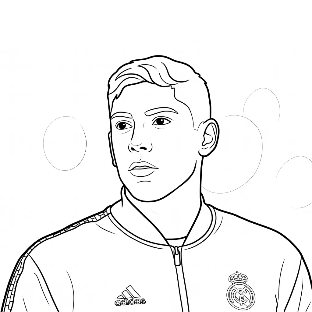Federico Valverde 5 para colorear para imprimir gratis pdf