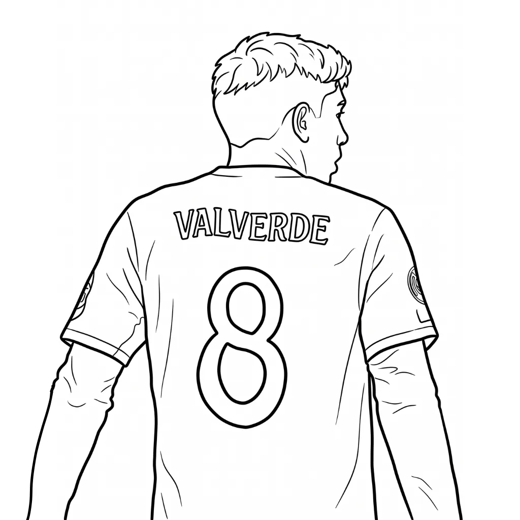 Federico Valverde 7 para colorear para niño de 8 años