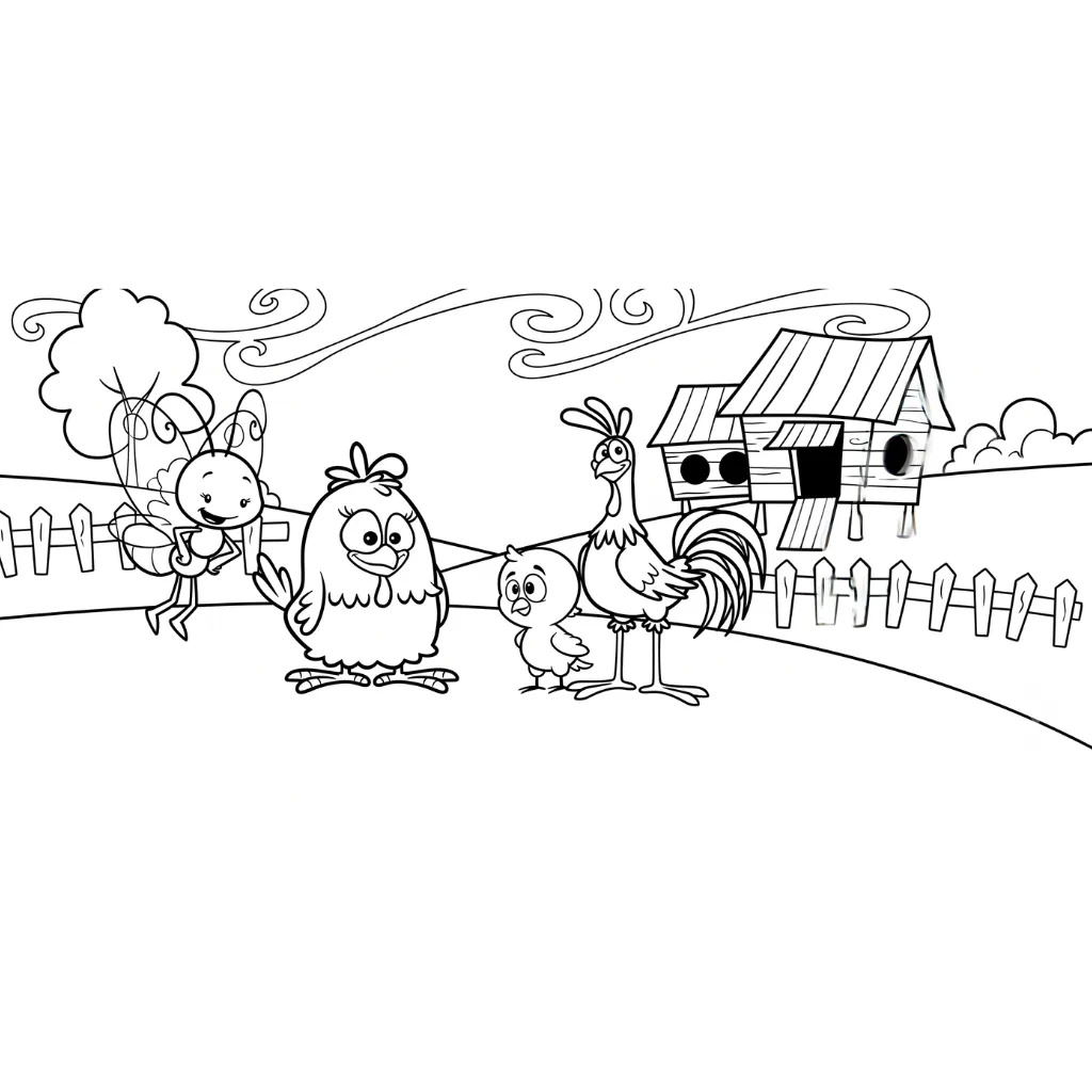 Galinha Pintadinh 10 para colorear y recortar
